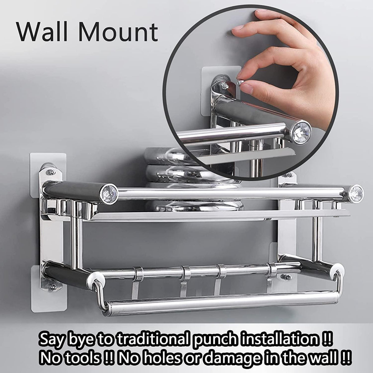 Wall Hooks on Adhesive Plates, Pack of 10